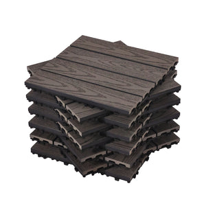 Bodenplatte BENTON 11er Set 30 x 30 cm braun