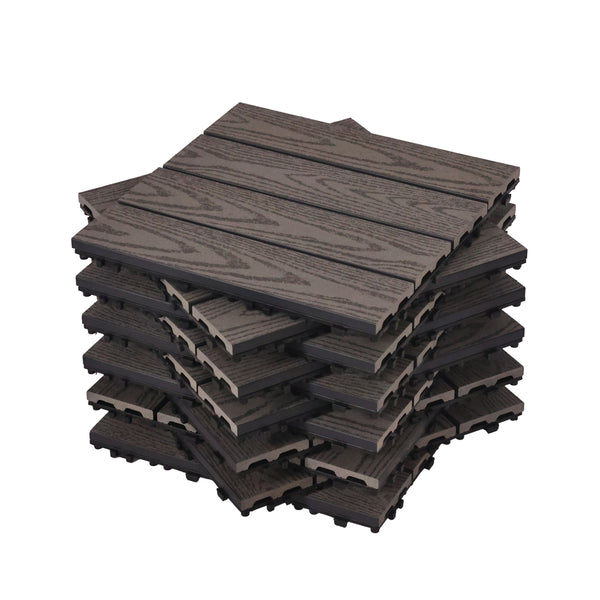 Bodenplatte BENTON 11er Set 30 x 30 cm braun