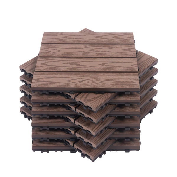 Bodenplatte BENTON 22er Set 30 x 30 cm braun