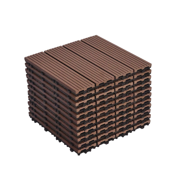Bodenplatte PALMER 11er Set 30 x 30 cm braun