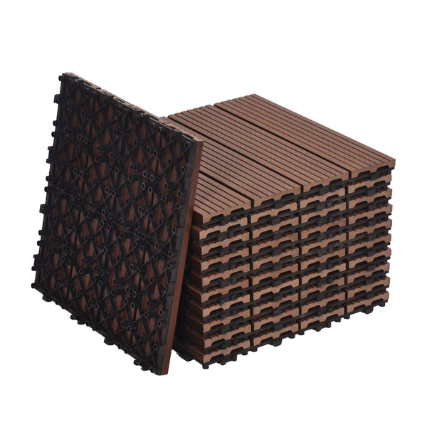 Bodenplatte PALMER 11er Set 30 x 30 cm braun