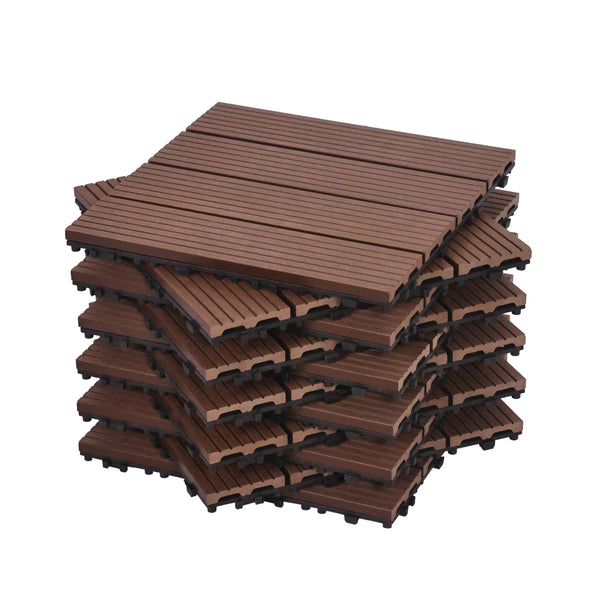 Bodenplatte PALMER 11er Set 30 x 30 cm braun