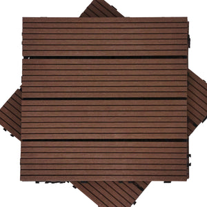 Bodenplatte PALMER 11er Set 30 x 30 cm braun