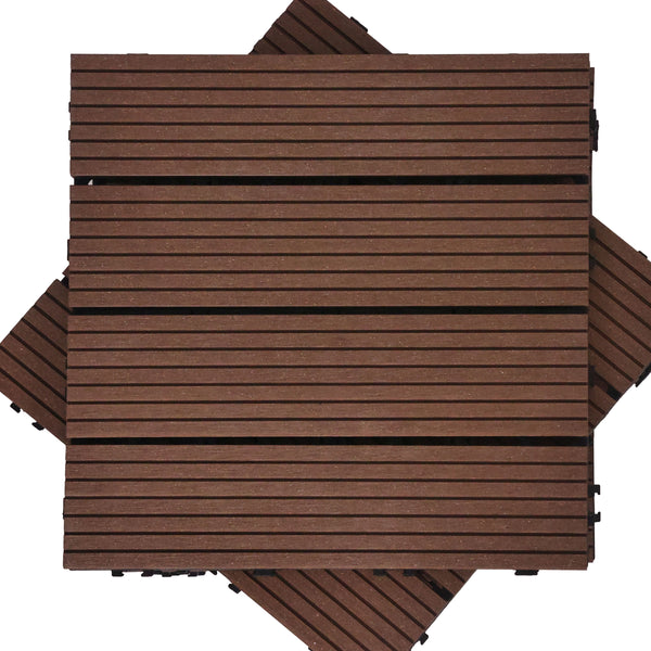 Bodenplatte PALMER 11er Set 30 x 30 cm braun