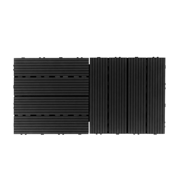 Bodenplatte PALMER 22er Set 30 x 30 cm schwarz
