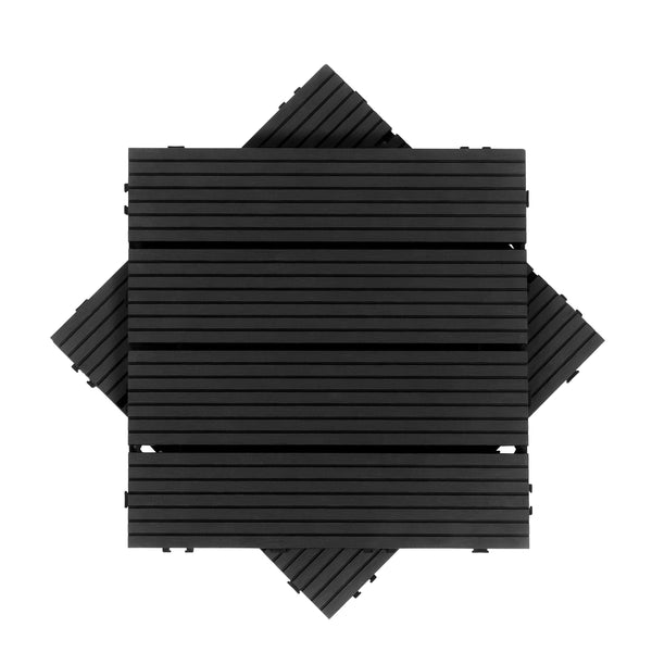 Bodenplatte PALMER 22er Set 30 x 30 cm schwarz