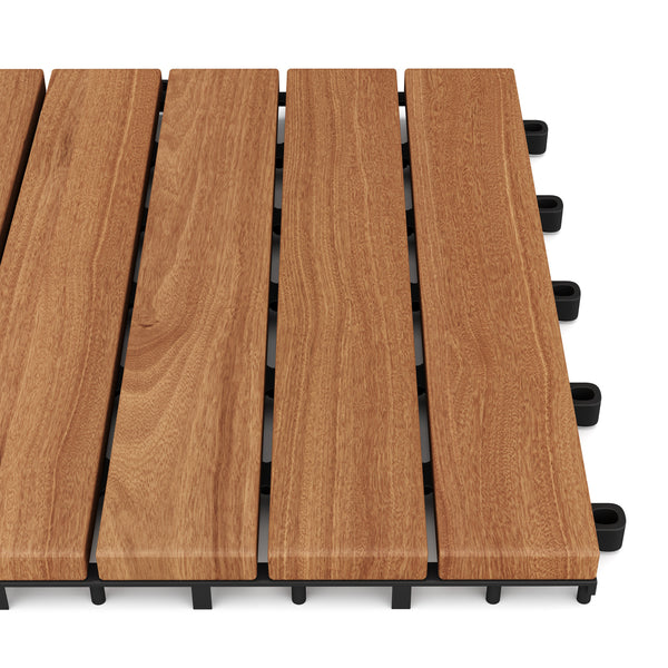 Bodenplatte aus Akazienholz HEDERA 10er Set