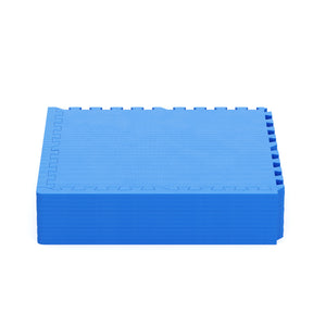 Floor mat 61 x 61 x 1.2 cm blue 12-piece set