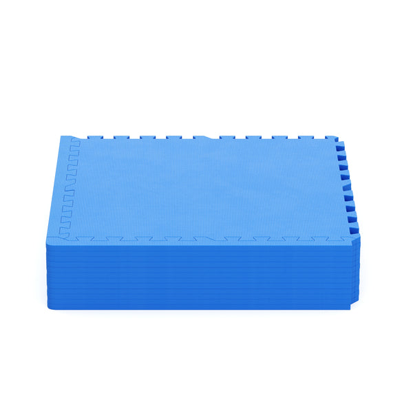 Floor mat 61 x 61 x 1.2 cm blue 12-piece set