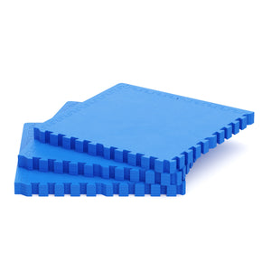 Floor mat 61 x 61 x 1.2 cm blue 12-piece set