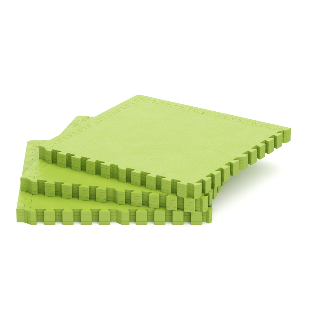 Floor mat 61 x 61 x 1.2 cm green, set of 12