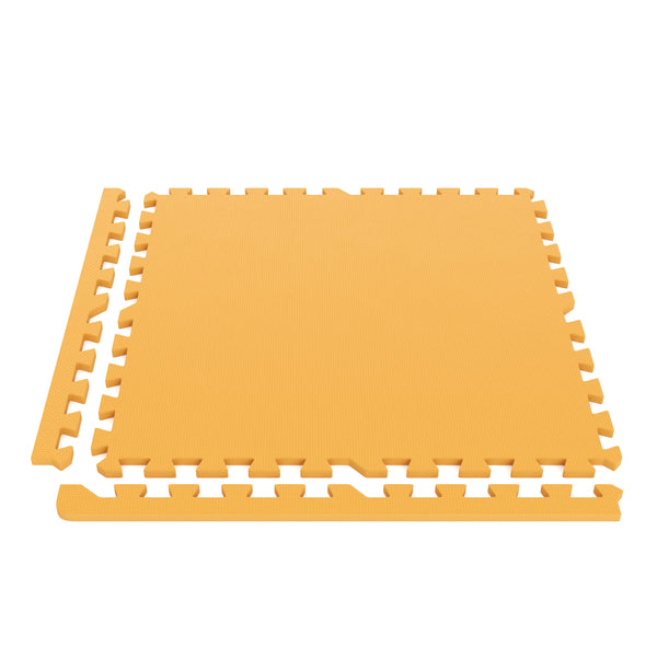 Floor mat 61 x 61 x 1.2 cm orange, set of 12
