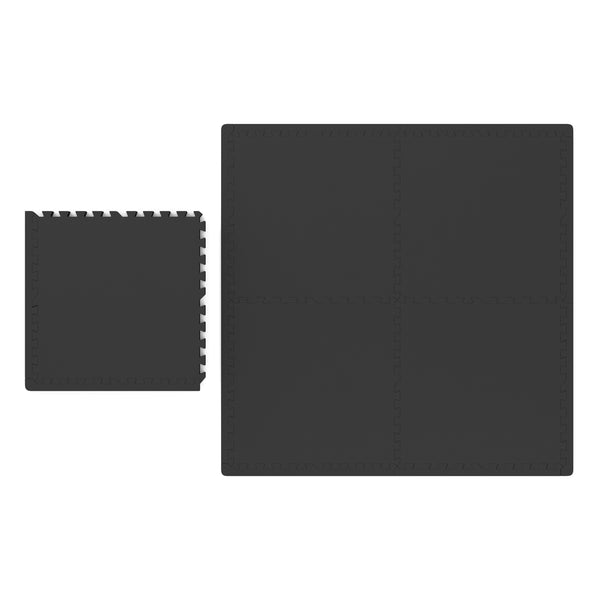 Floor mat 61 x 61 x 1.2 cm black 12-piece set 