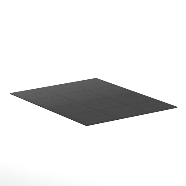 Floor mat 61 x 61 x 1.2 cm black 12-piece set 