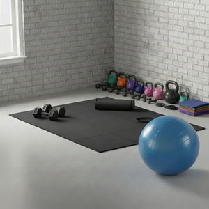 Floor mat 61 x 61 x 1.2 cm black 12-piece set 