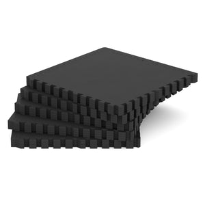 Floor mat 61 x 61 x 1.2 cm black, set of 20