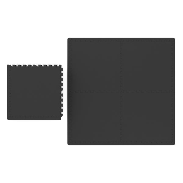 Floor mat 61 x 61 x 1.2 cm black, set of 20