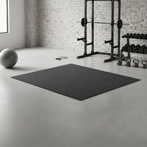Floor mat 61 x 61 x 1.2 cm black, set of 20