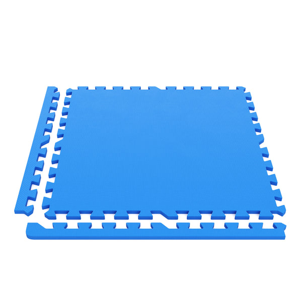 Floor mat 61 x 61 x 2 cm blue 4-piece set