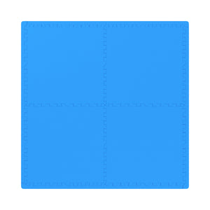 Floor mat 61 x 61 x 2 cm blue 4-piece set
