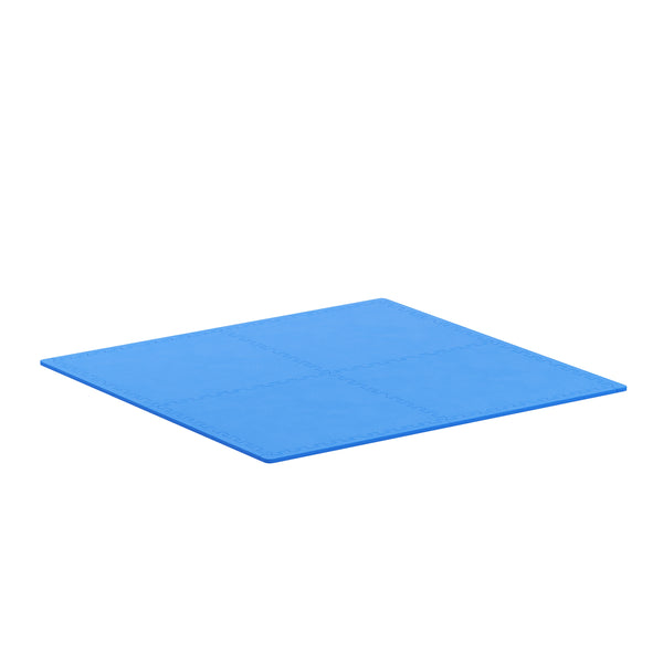 Floor mat 61 x 61 x 2 cm blue 4-piece set