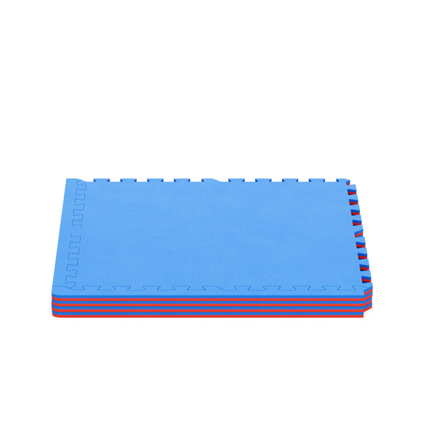 Floor mat 61 x 61 x 2 cm blue red 4-piece set