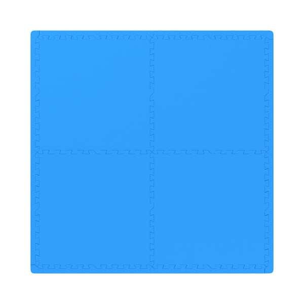 Floor mat 61 x 61 x 2 cm blue red 4-piece set
