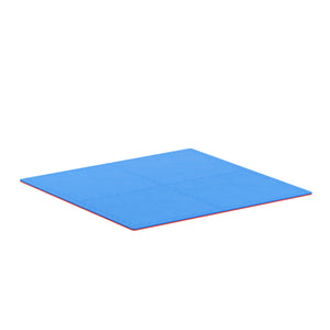 Floor mat 61 x 61 x 2 cm blue red 4-piece set