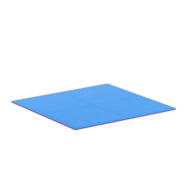 Floor mat 61 x 61 x 2 cm blue red 4-piece set