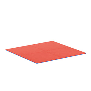 Floor mat 61 x 61 x 2 cm blue red 4-piece set