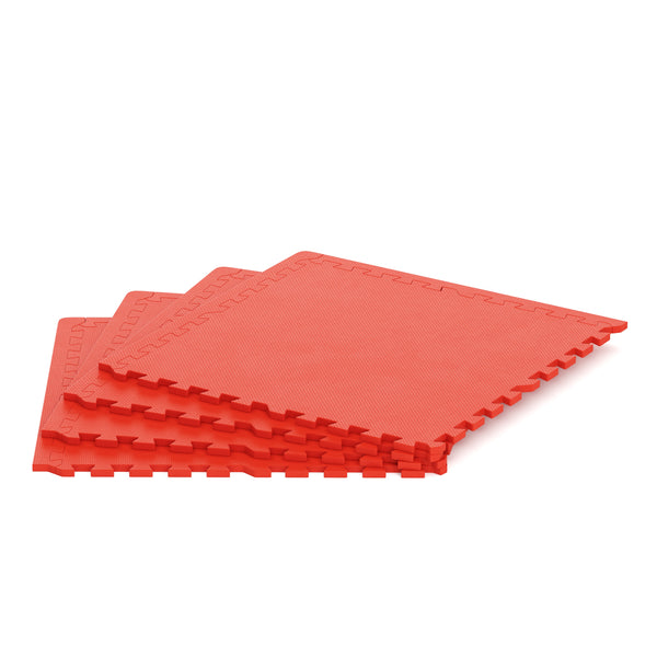 Floor mat 61 x 61 x 2 cm red 4-piece set
