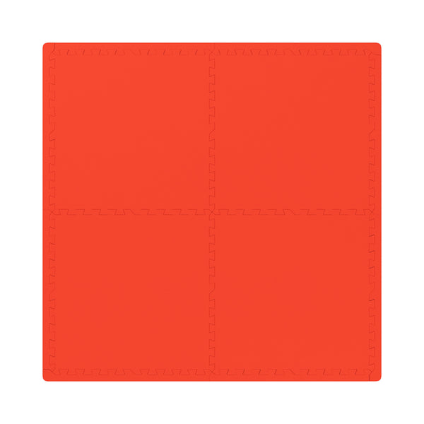Floor mat 61 x 61 x 2 cm red 4-piece set