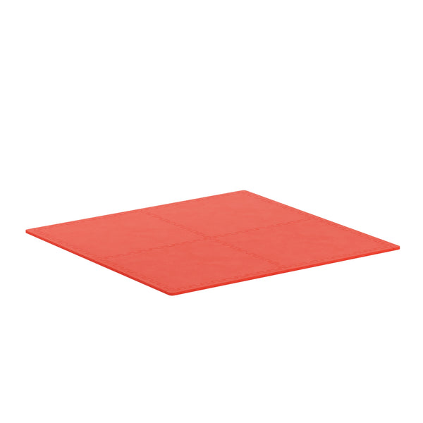 Floor mat 61 x 61 x 2 cm red 4-piece set