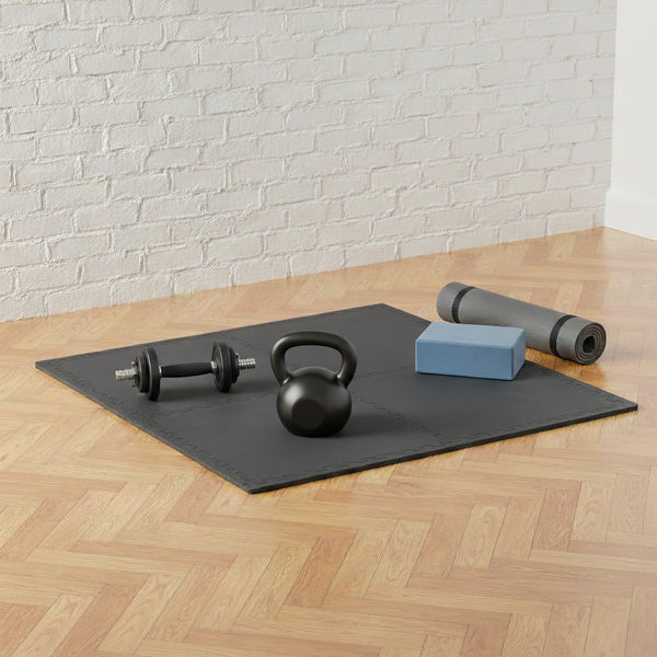 Bodenmatte 61 x 61 x 2 cm schwarz 4er Set