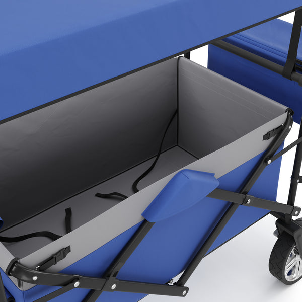 Bollerwagen faltbar mit Dach KENNY blau