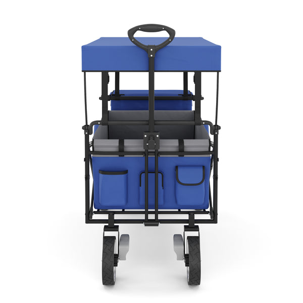 Bollerwagen faltbar mit Dach KENNY blau