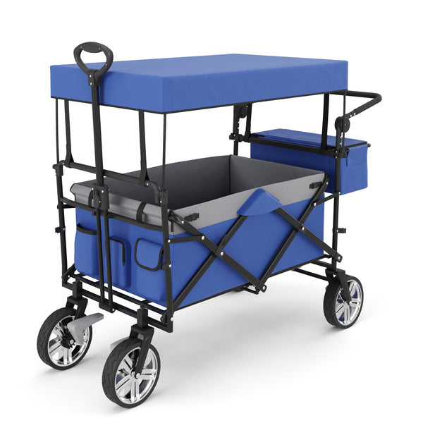 Bollerwagen faltbar mit Dach KENNY blau