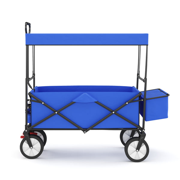 Bollerwagen faltbar mit Dach TOMMY blau