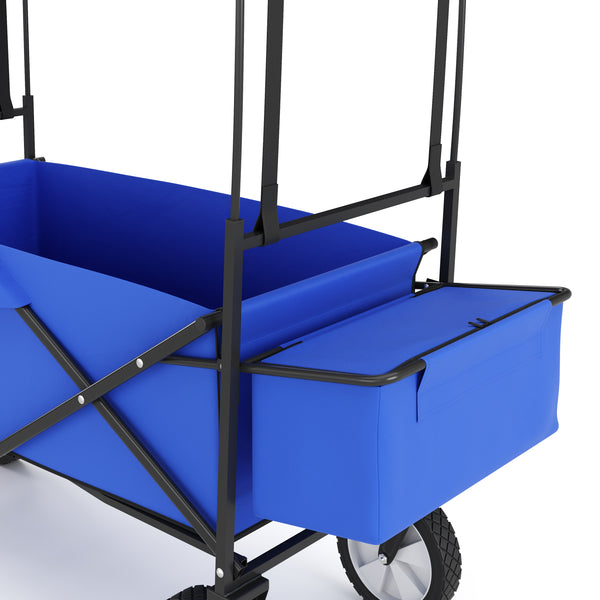 Bollerwagen faltbar mit Dach TOMMY blau