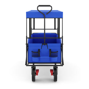 Bollerwagen faltbar mit Dach TOMMY blau