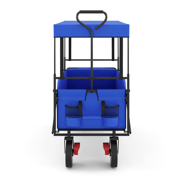 Bollerwagen faltbar mit Dach TOMMY blau