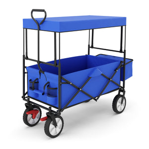 Bollerwagen faltbar mit Dach TOMMY blau