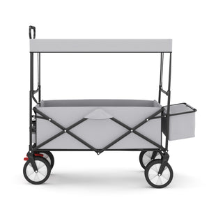 Bollerwagen faltbar mit Dach TOMMY grau