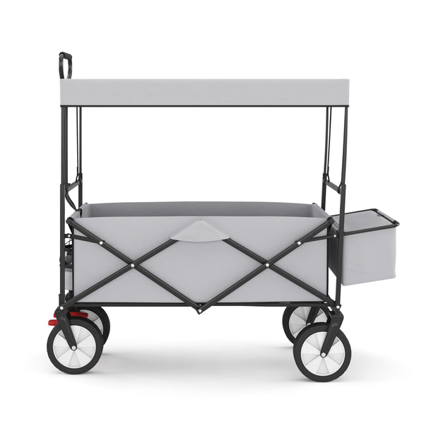 Bollerwagen faltbar mit Dach TOMMY grau