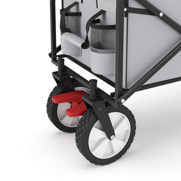 Bollerwagen faltbar mit Dach TOMMY grau