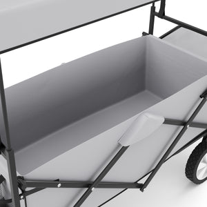 Bollerwagen faltbar mit Dach TOMMY grau