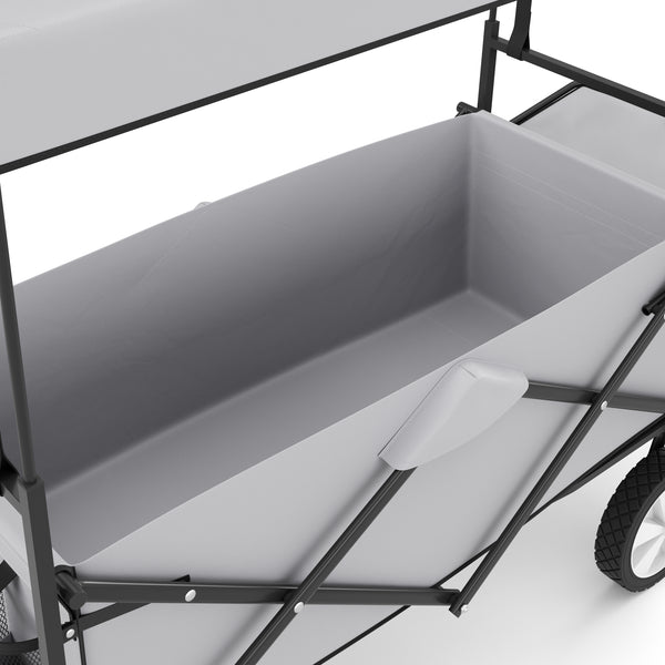 Bollerwagen faltbar mit Dach TOMMY grau