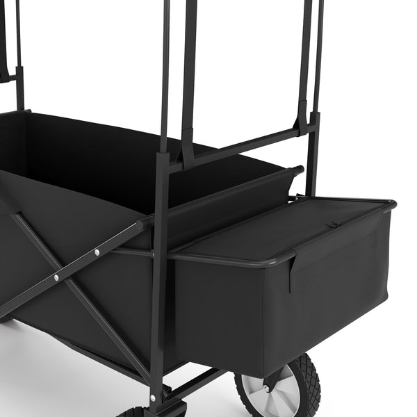Bollerwagen faltbar mit Dach TOMMY schwarz