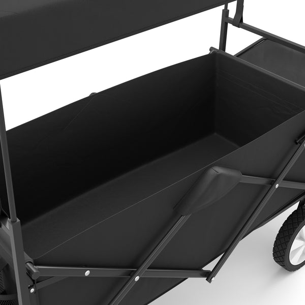 Bollerwagen faltbar mit Dach TOMMY schwarz