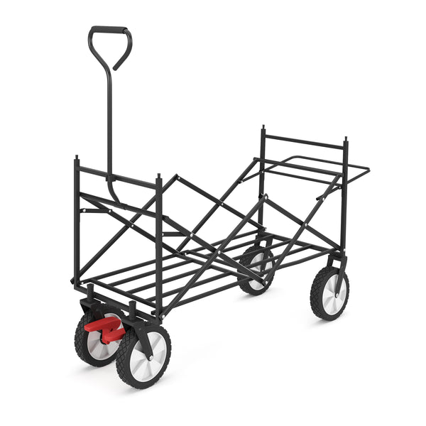 Bollerwagen faltbar mit Dach TOMMY schwarz
